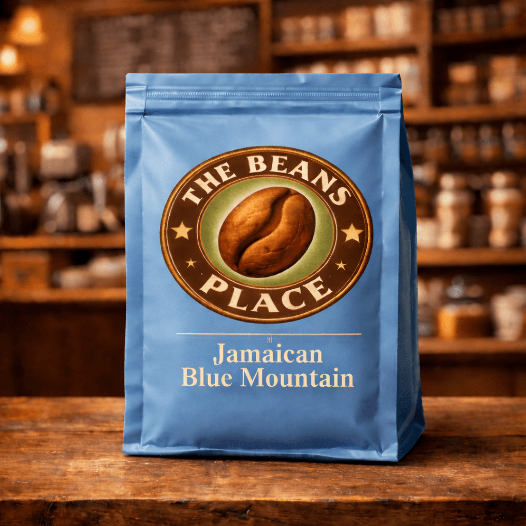 Jamaican Blue Mountain product bag from The Beans Place