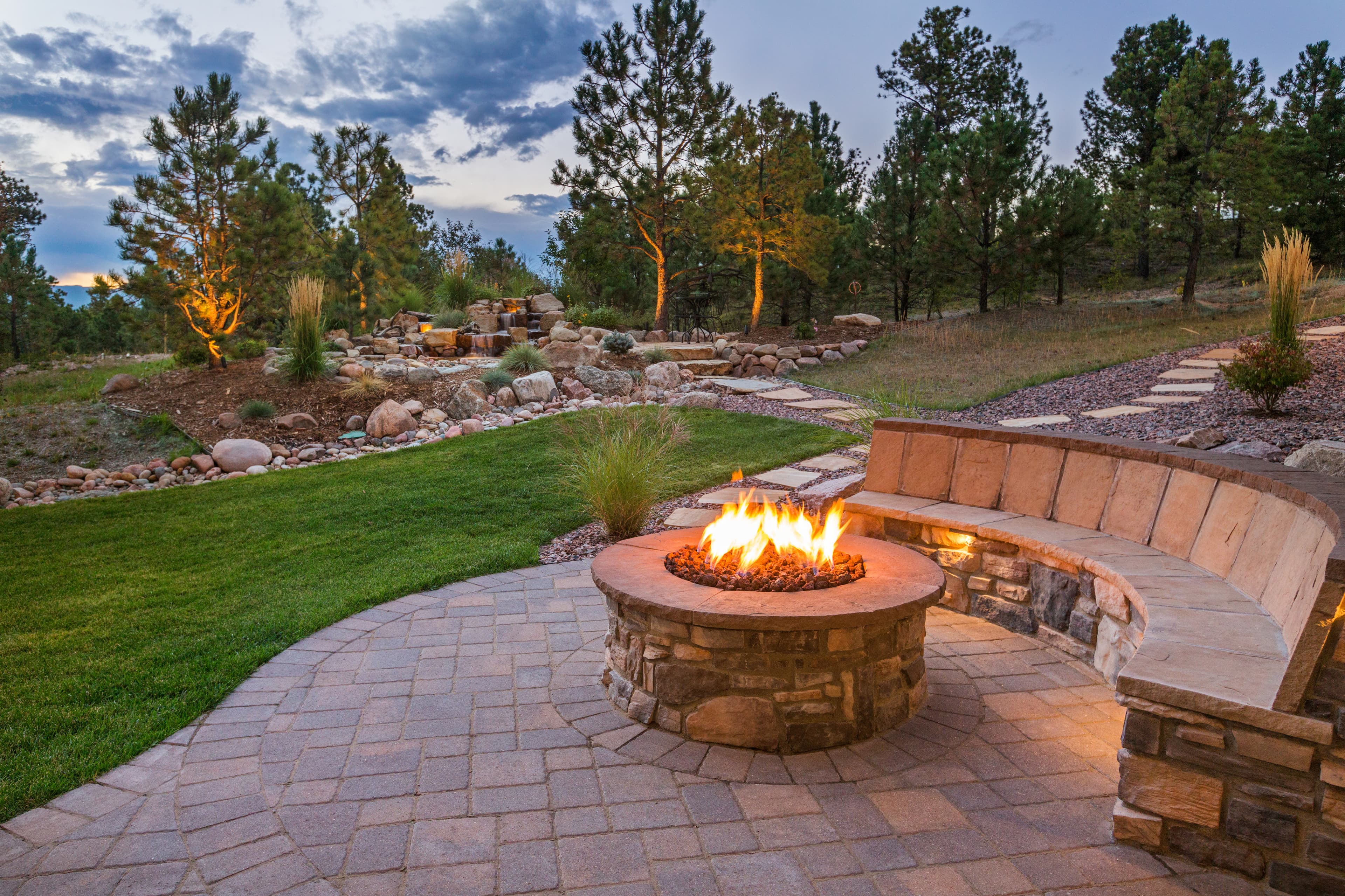 Outdoor deck furniture arrangement