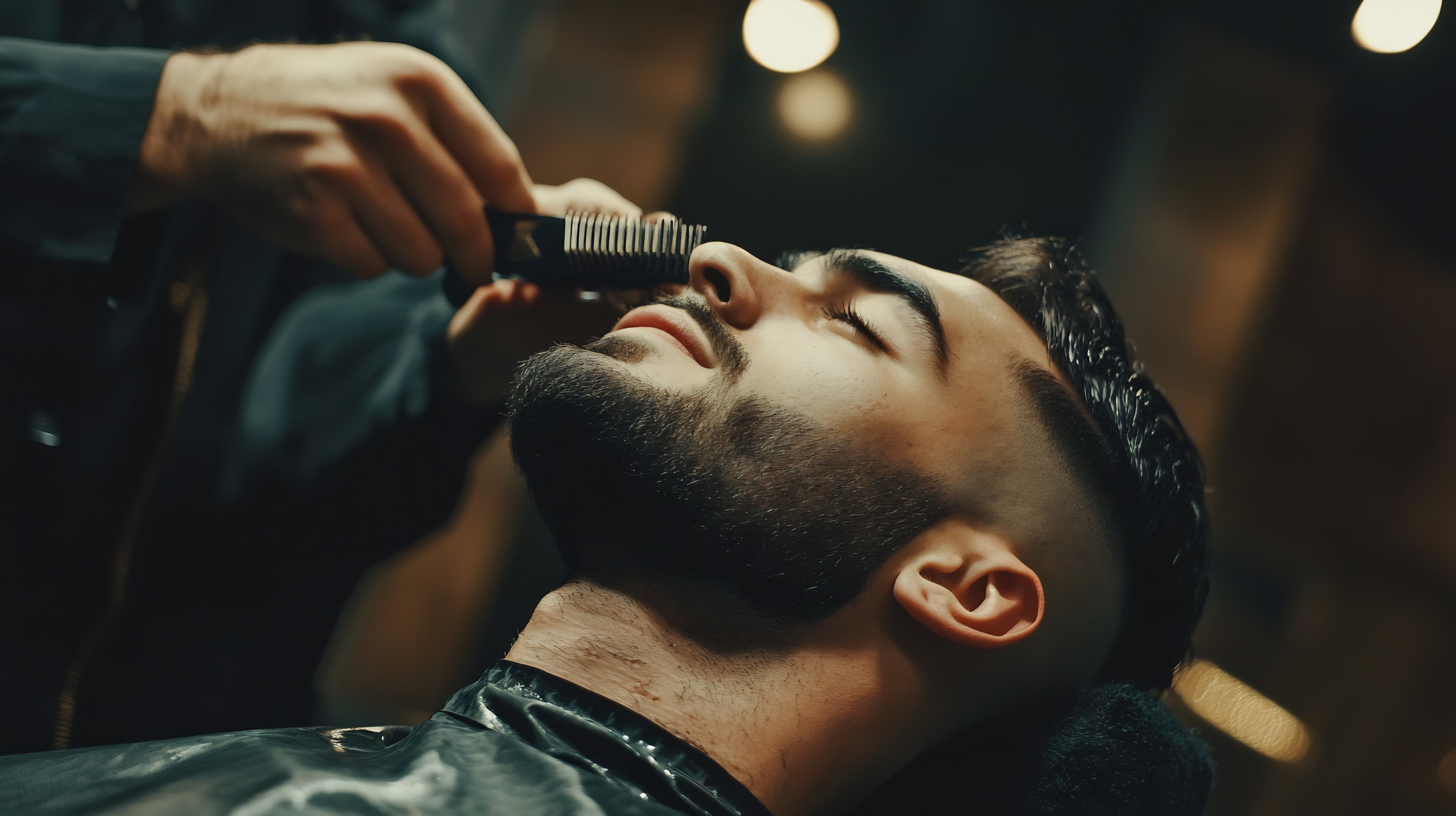 Barbershop feature image showing beard grooming